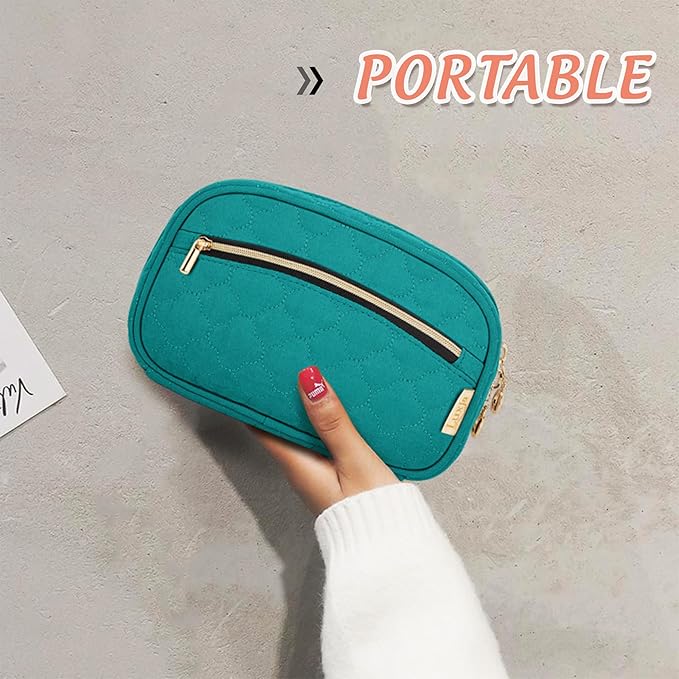 LUXJA Nail Polish Case - Holds 10 Bottles (15ml - 0.5 fl.oz), Nail Polish Organizer with Zipper Pockets (Bag Only), Teal
