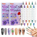 10 Color Nail Art Pens, Double-ended Nail Polish Pens Drawing Painting Point Liner Acrylic Painted Pen Kit, DIY Nails Art Design Manicure Tools Christmas Gifts 2026 Upgrade (2 Set)
