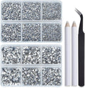 Bymitel Hotfix Crystal Rhinestones Round Gems for Crafts,Mixed 6 Sizes with Wax Pencil Kit, Labrdor 1.6-6.3mm SS4-SS30/8000pcs