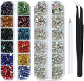 4492 Pieces Nail Art Rhinestones Crystal Flatback Multi-color Rhinestones for Nails with Rhinestone Picker Pick Up Tweezers Clothes diamond (Colorful)