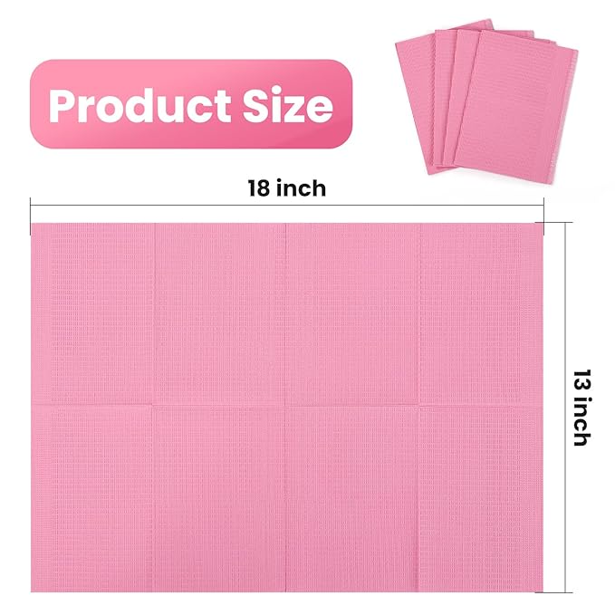 Etercycle Disposable Nail Mats - 20Pcs Fordable Nail Art Table Mats for Table Acrylic Nail Practice Sheet, 3 Ply Waterproof 13" X 18" Clean Pads Nail Art Accessories (Pink)