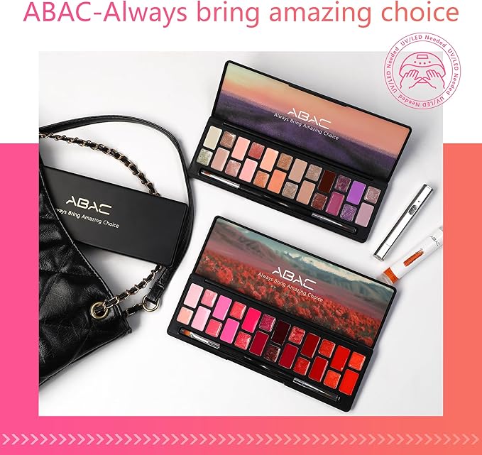 ABAC Solid Gel Nail Polish,Ombre Gel Nail Polish,Pat Paint Nail Gel,Spring&Summer Hema-free Soak Off 24 Color Gel Polish Kit with Double-Ended Nail Art Brush for Salon and Nail Art DIY at Home