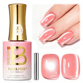 Beetles Rosy Shimmer Pink Cat Eye Gel Nail Polish - 15ML Glass Pink Glitter Cat Eye Spring Gel Polish Magnetic Shimmer Effect Soak Off UV Nail Art Design Salon DIY Manicure Gift for Women