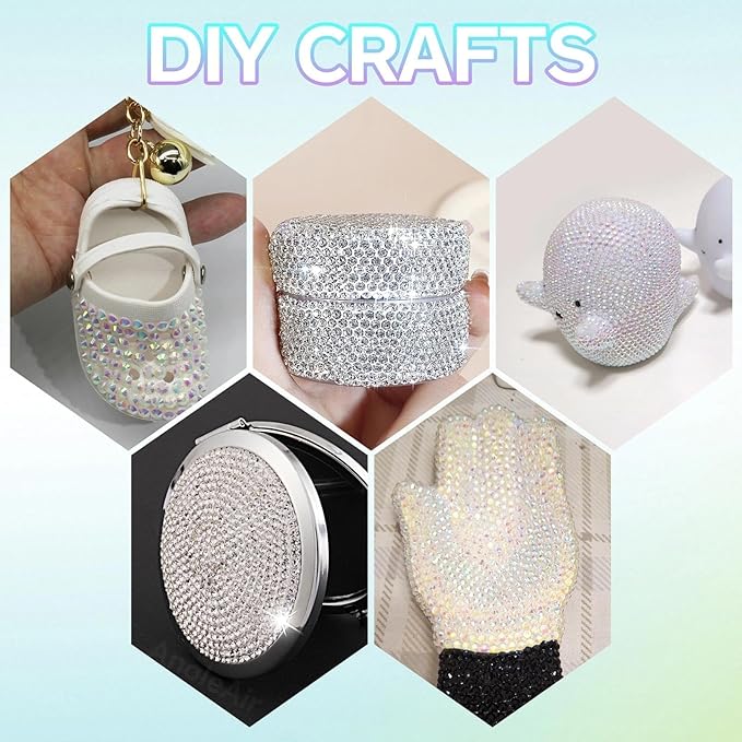26000PCS White Resin Flatback Rhinestones for Crafting, Resin Rhinestones for Bedazzling Kit, 2/3/4/5/6mm Flatback Gems Jewels for DIY Mugs Tumblers Clothing Shoes Nail Art