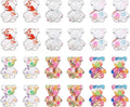 FASHEWELRY 60Pcs Transparent Resin Gummy Bear Cabochons Flatback 3D Cute Cartoon Bear Slime Charms with Star Paillette for DIY Jewelry Making
