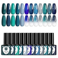 Classic Gel Nail Polish Set, 12 Colors Nude Gray Pink, Nail Polish Gel Manicure Kit (Ocean sequins, 12pcs)