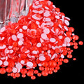 Flatback Glass Rhinestones,Bedazzler Gems Non Hotfix Crystal Rhinestones for Crafts Nail Charms Clothes Tumblers,Red Neon,Mixed Size,35g