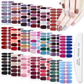 WOKOTO 20 Sheets Mixed Solid Color Nail Polish Stiers Full Nail Wraps For Women Self-Adhesive 280 Tips Press On Nail Polish Strips Gel Stickers For Nails With Nail File Easy Apply Color Strips Sheets