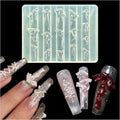 3D Silk Bow Nail Mold Multiple Shapes Bows Knot Silicone Nails Molds Accessories Gel Rosette Art Manicure Tools