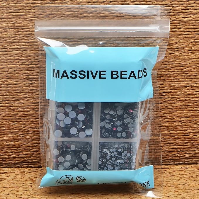 4000Pcs Mixed Size Hot Fix Round Crystals Gems Glass Stones Hotfix Flat Back Rhinestones (Amethyst)