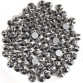Beadsland Flat Back Crystal Rhinestones Round Gems for Nail Art and Craft Glue Fix, Hematite, 7.0-7.3mm, SS34/288pcs