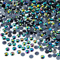 2000 Pieces 4mm (SS16), Black AB, Acrylic Round Flat Back Rhinestones for Jewelry Making, DIY Crafts, Nail Art, Face Makeup, Clothes