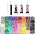 40 Colors Resin Jelly Rhinestones 2026, 3mm 32000Pcs Flatback Rhinestones for Bedazzling Crafting, Bling Crystal Bedazzle Kit with 3Pcs B7000 Glue for Clothing Nail Art Graduation Cap Decor (Colors)