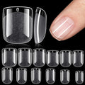 TOMICCA Extra Short Square Nail Tips, Half Matte Acrylic Gel Nail Tips, 360Pcs Full Cover Pre Shaped 12 Sizes Fake Nails for Beginner and Professional DIY Nail Salon