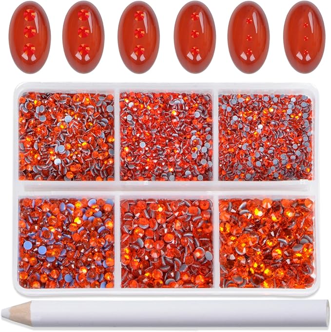 Bymitel Hotfix Crystal Rhinestones Round Gems for Crafts,Mixed 6 Sizes with Wax Pencil Kit, Hyacinth 1.3-3.2mm(SS3-SS12/8000pcs)