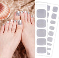 DANNI & TONI Semi Cured Gel Toenail Strips Sliver (Gloss Babe) Mirror Toe Nail Stickers Gel Pedi Wraps 37 Stickers