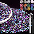 6000PCS 4mm Resin Jelly Rhinestones in Bulk (Purplish Black AB), Bedazzling Flatback Crystals Rhinestones for Crafting DIY Nail Decoration, Gems Diomand Charms for Tumbler Shoes Clothing Fabric