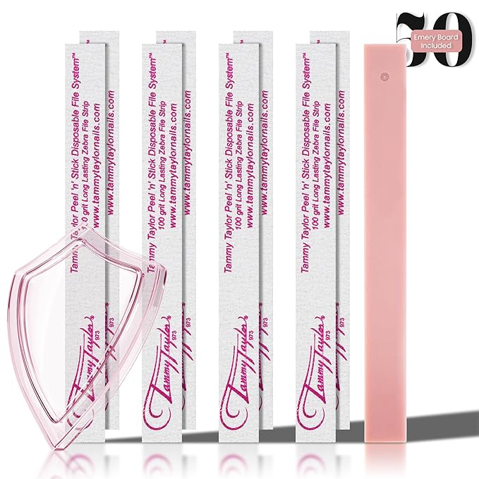 Tammy Taylor 100 Grit Acrylic Finger Nail Files for Women, 100/180 Limas para Uñas & Emery Boards for Nails, Professional Manicure Tools, Salon Art Supplies & Accessories, Disposable Fingernail File