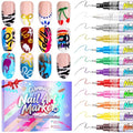 Nail Art Markers for Kids: 0.5MM Fine Tip Vibrant Nail Polish Pens Non Toxic Set for Painting Decorate Nails Graffiti Pens DIY Salon Design & Quick Dry Hours of Fun Girls Safe Manicure Gift