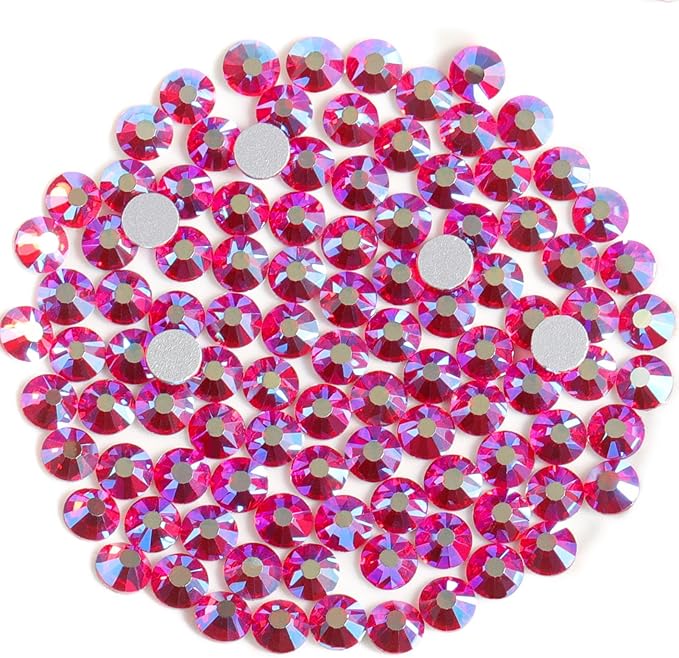 Beadsland 2880pcs Flat Back Crystal Rhinestones Round Gems for Nail Art and Craft Glue Fix, Hyacinth AB, SS20,4.6-4.8mm