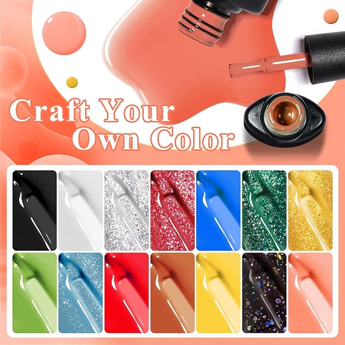 MTSSII Christmas Gel Polish 18PCS Reflective Glitter Gel Nail Polish Set 14 Colors Silver Blue Brown Nail Polish Kit DIY Manicure Gifts