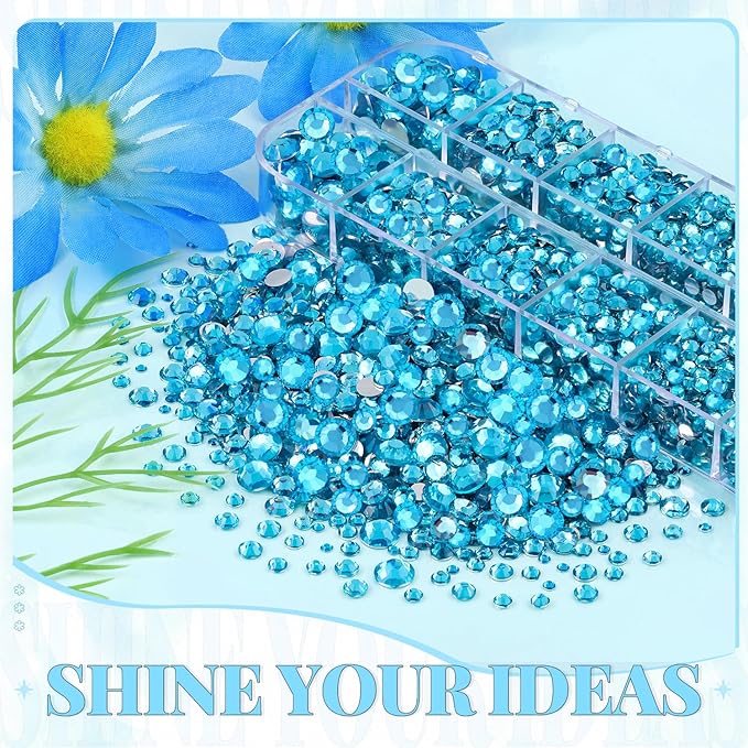 12000Pcs Resin Rhinestones for Bedazzling with 3Pcs B7000 Jewelry Glue, 2 Boxes Indicolite Flatback Rhinestones for Crafting Crafts DIY, Crystals Gems for Clothing Shoes Tumblers Nail Art Makeup