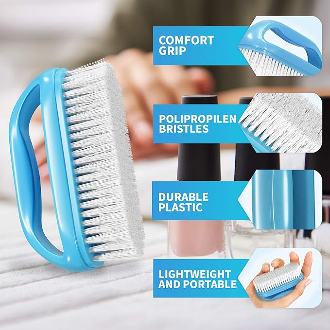 Konex Perfect-Grip Large Hand and Nail Brush 4" X 2-1/4" X 1-1/2" (Blue)