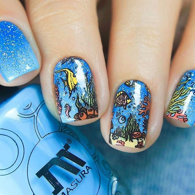 Whats Up Nails - B056 Coasting to the Sea Stamping Plate for Nail Art Design