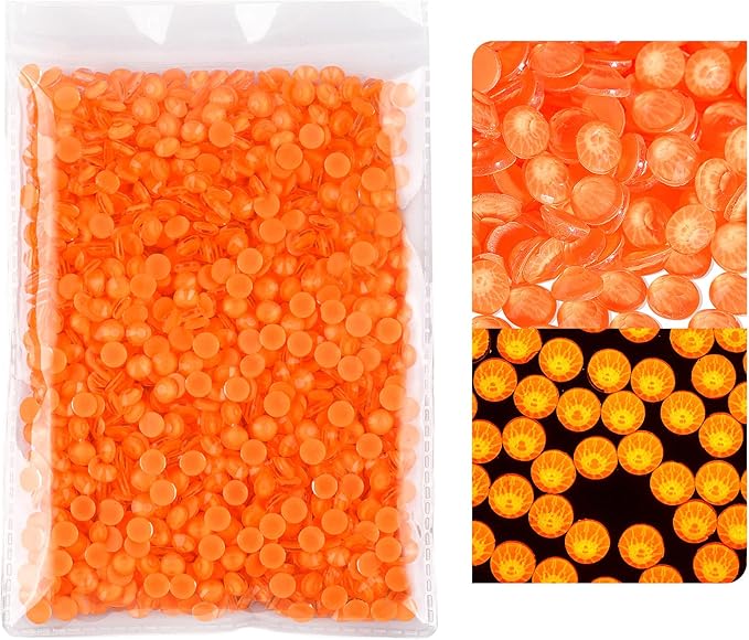 Blinginbox Flatback Rhinestones Round Gems, 1440pcs Luminous Series Glass Stones Neon Gems Non Hotfix Crystal Rhinestones for Nail Charms Crafts Clothes Tumblers,New Orange Neon,SS6.