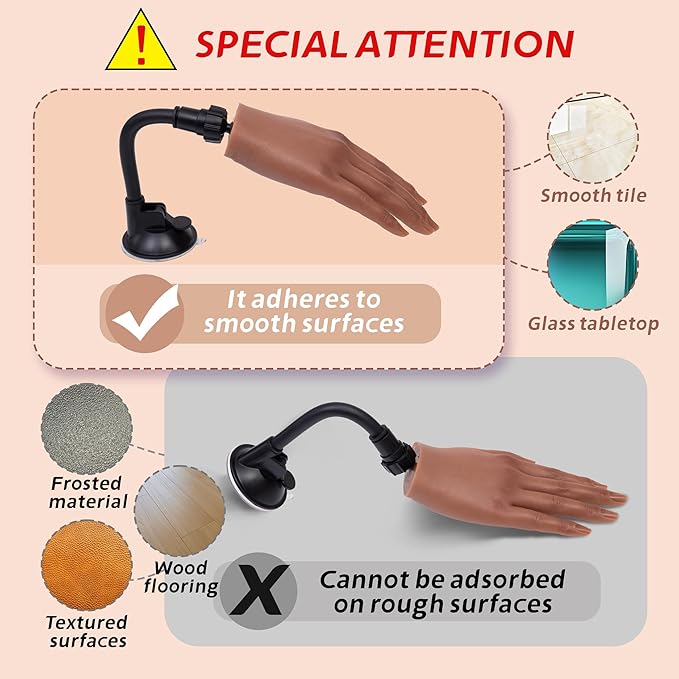 Practice Hand for Acrylic Nails,Professional Mannequin Hand with Flexible Fingers for Acrylic Nails,Gel Polish & Nail Art Training,Ideal Practice Tool for Manicure Beginners