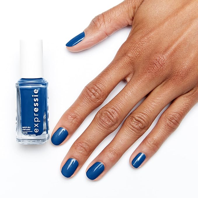 essie expressie Quick Dry Vegan Nail Polish, Vibrant Cobalt Blue, Beat the Clock, 0.33 Ounce