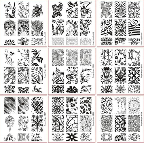 10 Pcs Nail Stamping Plates + 1 Stamper + 1 Scraper Lace Flower Animal Pattern Nail Art Stamp Stamping Template Image Plate Nail Art Stamper Scraper Nails Tool (A01-010)