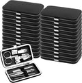 24pack Manicure Set in Bulk, Nail Clippers Kit Stainless Steel Fingernail Clippers Set, Sturdy Nail Tip Cutter Trimmers Professional Grooming Toenail Clippers Personal Pedicure Kits (8-in-1, Black)