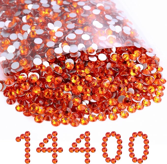 Flatback Rhinestones Bulk, 14400PCS Hyacinth Rhinestones for Clothes DIY Decoration Crafts, Hyacinth, SS10, 2.7-2.9mm