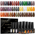 MEET ACROSS 27PCS Gel Nail Polish Set,27 Colors Gel Nail Kit Art Design Soak Off UV LED,Nail Art Design Gifts for Women