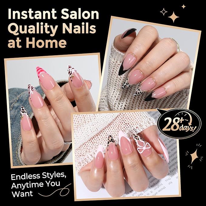 Long Almond Nail Tips: 504pcs Full Cover Soft Gel Nail Tips, 12 Sizes Pre-Etched Half Matte Almond Press on Nails No C Curve For Nail Extensions Home Salon