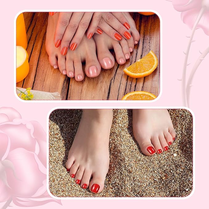 Maitys 720 Pieces Fake Press on Toe Nails Short False Toe Nails Square Solid Color Full Cover Matte Finish for Women(Mixed Colors)