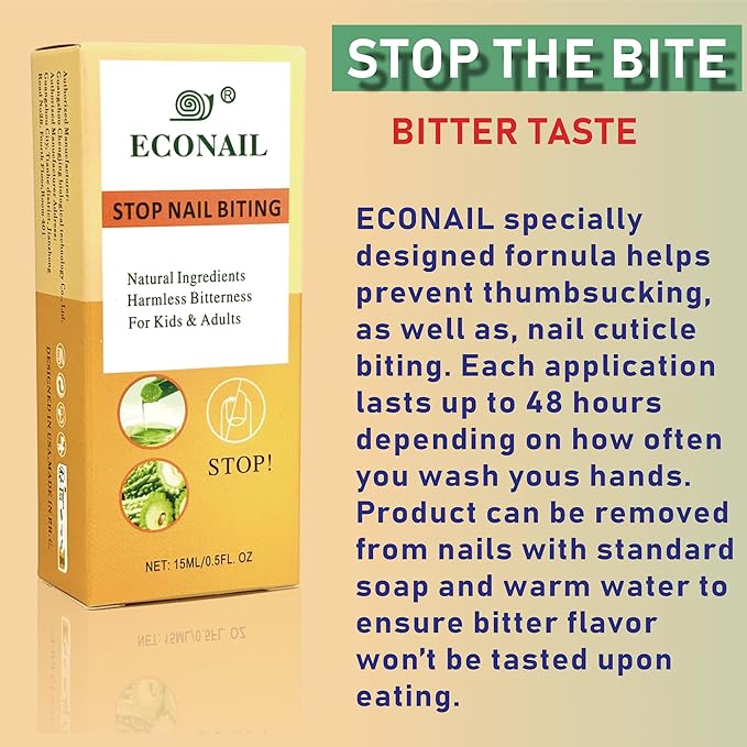 Upgraded Nail Biting Treatment for Kids & Adults ultra bitter for stubborn habits, Fast Drying, Stops Thumb Sucking, Helps Repair & Strengthen Damaged Nails, 0.5 fl oz (15ml)