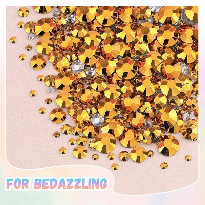 30000Pcs Resin Rhinestones for Bedazzling with B7000 Jewelry Glue, Mine Gold Flatback Gems Rhinestones for Crafting, Clothing Tumblers Mugs Shoes Fabric Decor Nail Art