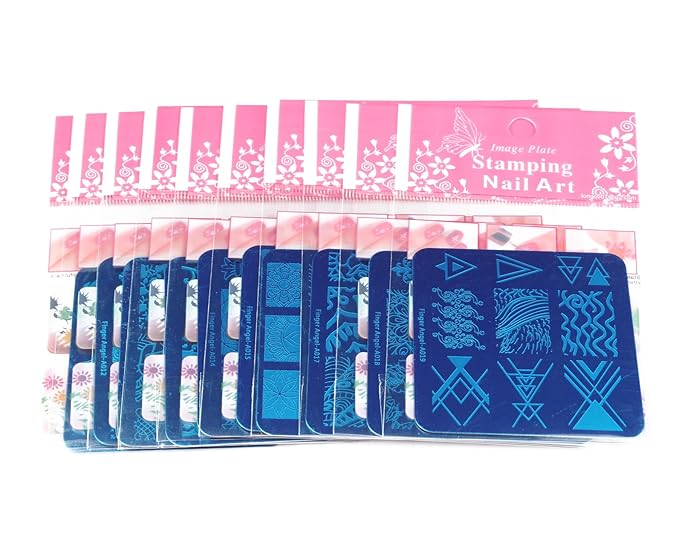 Mix 10 Designs Nail Plates +1 Pcs Nail Art Stamper + 1 Scraper Nail Art Image Stamp Stamping Plates Manicure