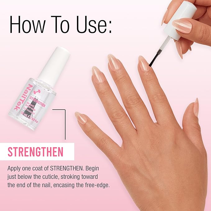 Nail Tek Nail Strengthener Formula 3 – Strengthening Nail-Polish Treatment for Hard, Dry, Brittle Nails, 0.5 fl oz