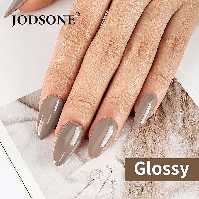JODSONE 16.5ml Light Brown Soak Off UV LED Gel Polish Professional Nail Art Lacquer for Home Manicure DIY Salon Long Lasting Chip Resistant Nail Color Gift Set for Women