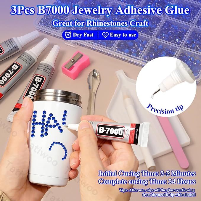 20000Pcs Navy Blue Flatback Jelly Resin Rhinestones for Bedazzling, Mix Sizes Crystal Rhinestones Gems, Blue Gems Bedazzling for Crafting for DIY Face Makeup Crafts Tumblers