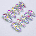 10 Pieces Handmade Press On Nails Medium Almond, Thickened False Nails With Rhinestone Design, Reusable Fake Nails Almond, Reusable Acrylic Nails (M)