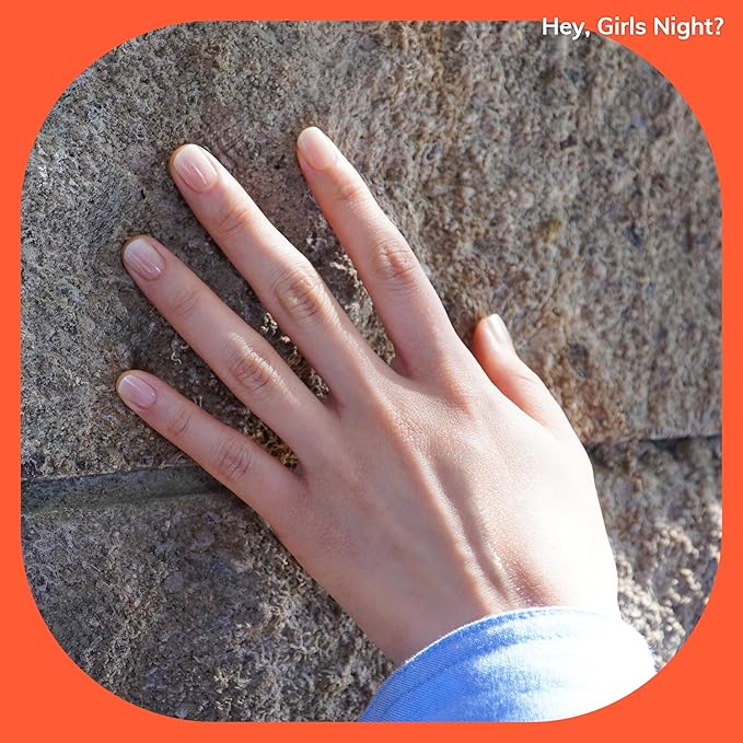 Heyhae Semi Cured Gel Nail Strips | No LED Lamp Needed | Ombre, White, Spring | Easy Apply & Remove, Salon Quality | Includes 28 Strips, 1 Prep Pads, Nail File & Wooden stick - Hey, Girls Night?