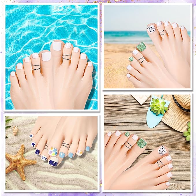 AIMEILI Fake Toenail Tips - 550pcs 10 Sizes White Full Cover Toe Art Nails Gel Nail Extensions for Foot Manicure Women Nail Salons and DIY