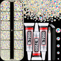 Resin Rhinestones for Crafting with 3Pcs 10ml B7000 Jewelry Glue, 1 Box Beige AB Flatback Gems Crystals Diamond for Bedazzling Crafts DIY Nail Art Makeup, Gems for Clothing Tumblers Shoes