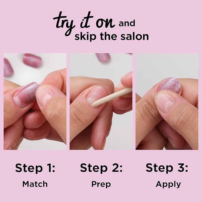 Sally Hansen Salon Effects Perfect Press-On Short'Ease Nails | Square Shape | Easy to Apply, Non-Damaging, Natural Look Vitamin E & B5 | 30 Nails, Nail Glue, Adhesive Tabs, File| Petite Pearlflection