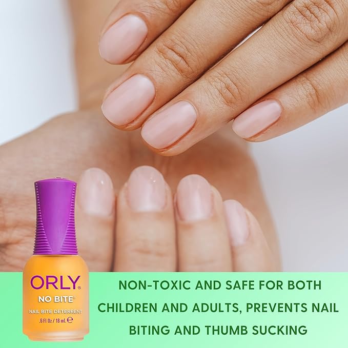 ORLY Nail Treatment No Bite | Nail Biting Deterrent & Bitter-Tasting Formula To Help Stop Adults And Children From Nail Biting | Vegan, Non-Toxic, Protects Manicured Nails (6Fl oz/18ml)