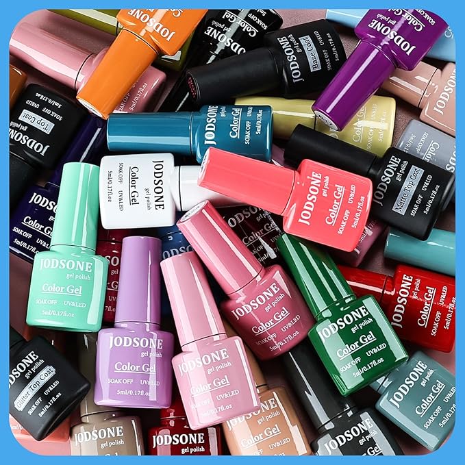 JODSONE Same Color Same Bottle 36 Colors Gel Nail Polish with U V Light Soak Off Glitter Base Top Matte Coat Manicure Salon Home DIY